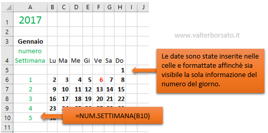Creare un calendario personalizzato con Excel: creare un calendario