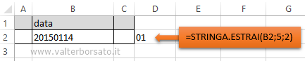 Excel estrarre la data da un testo | La funzione STRINGA.ESTRAI