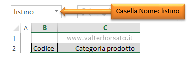 La  Funzione Cerca.vert | Definisci nome - Casella di Testo