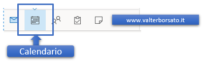 Accedere alla sezione calendario di Outlook
