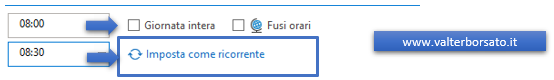 Impostare in Outlook un appuntamento come ricorrente