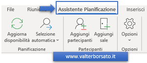 Calendari di Outlook: La scheda di pianificazione