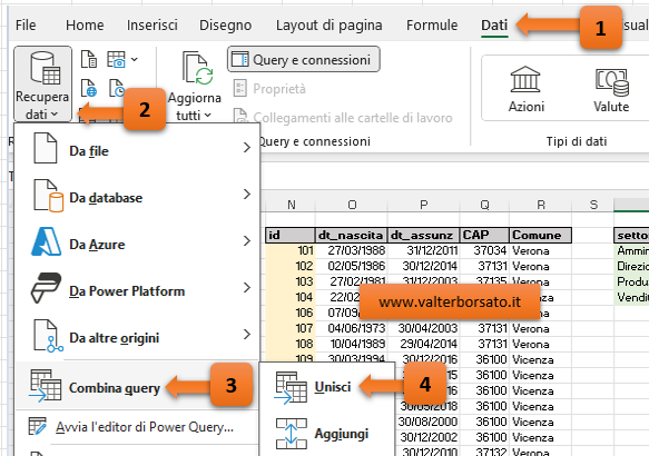 Unire i dati di due più connessioni in una unica tabella