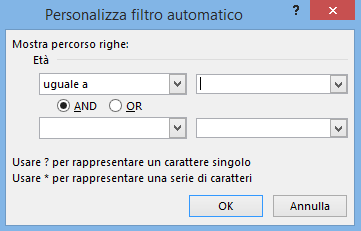 Excel filtrare tabelle e archivi | Personalizza Filtro automatico