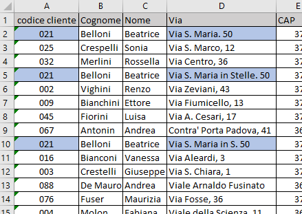 Eliminare valori duplicati nelle tabelle Excel | data base