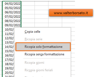 Impostare la Formattazione condizionale del calendario