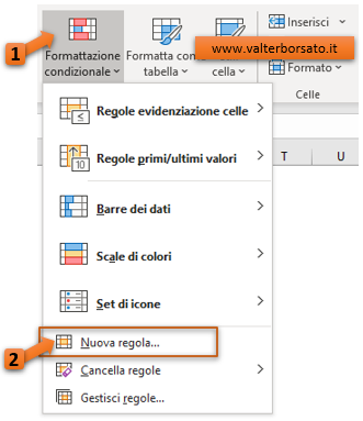 Applicare la Formattazione condizionale alle date attraverso l'applicazione di Formule e Funzioni