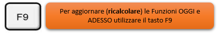 Excel: inserire la data attuale.Aggiornare (ricalcolare)  le Funzioni OGGI e ADESSO