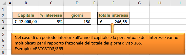 Excel formule finanziarie di base | Calcolo dell'interesse semplice