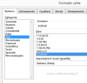 Excel: Formato ora | Il Formato numerico ORA