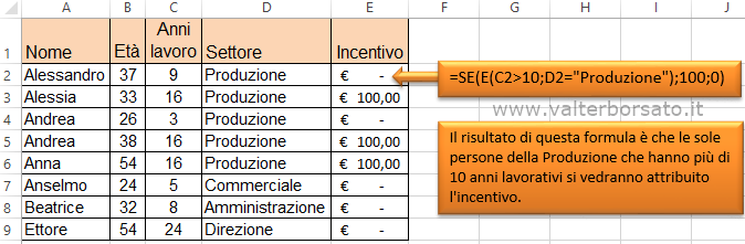 Annidare la Funzione E come criterio di una Funzione Logica SE