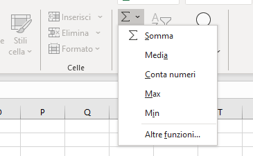 impostare una somma automatica in Excel
