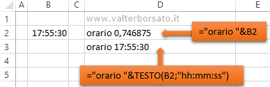 La Funzione TESTO di Excel | La Funzione TESTO applicata al formato ora