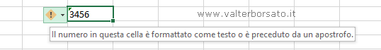 Sfruttare i suggerimenti di errore di Excel per convertire un testo in numero