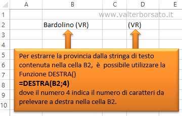 Stringhe di testo in Excel | la Funzione DESTRA