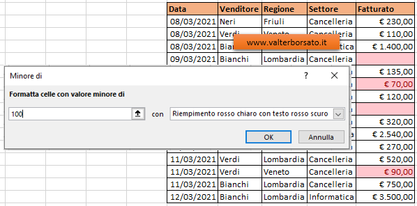 Gestisci regole formattazione automatica: l'opzione Interrompi se Vera