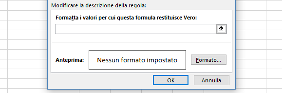 Applicare la formattazione condizionale con  una regola espressa da una Formula di Excel | Impostare il formato