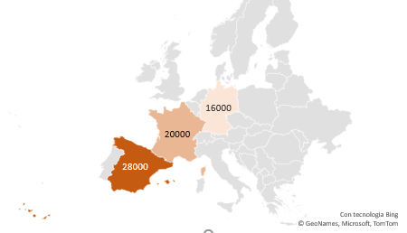 Creare in Excel un grafico con le mappe di Bing: dati nazionali