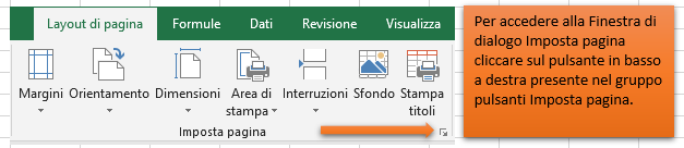 Preparare la stampa del Foglio di lavoro di Excel: accedere al menu imposta pagina