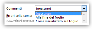 Preparare la stampa del Foglio di lavoro di Excel: stampare commenti