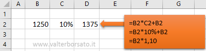 Applicare calcoli percentuali in Excel: calcolare l'ammontare di una percentuale applicata ad un valore