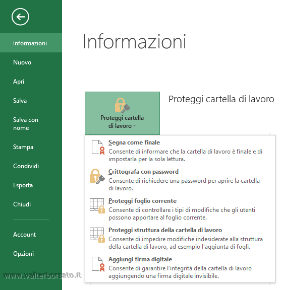 Excel sicurezza e protezione dati | Protezione e Crittografia cartelle di lavoro