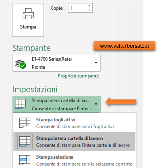 Come stampare in Excel: Come stampare un'area selezionate, uno o più fogli oppure l'intera cartella di lavoro