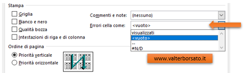 Come stampare in Excel: Non stampare i codici di errore presenti sul Foglio Excel