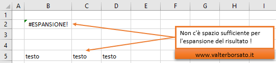 La Funzione MATR.CASUALE di Excel: codice di errore espanzione