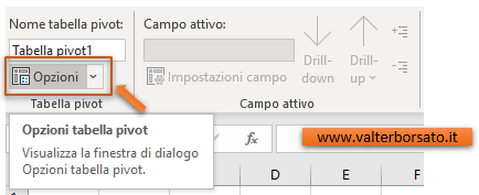 Come gestire i codici di errore nelle tabelle Pivot di Excel: opzioni tabella Pivot