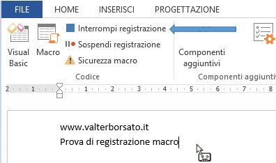 WORD | Interrompi Registratore di Macro