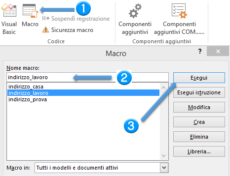 WORD | Esegui Macro