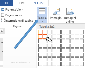 Word | Inserisci tabella 