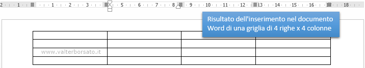 WORD | Inserimento griglia tabelle Word