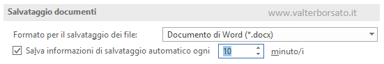 Trucchi Word: salvare più frequentemente il documento